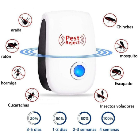 Repelente Ultrasónico de Insectos y Roedores PestReject